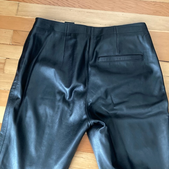 Straight cut black leather pants - Picture 3 of 11